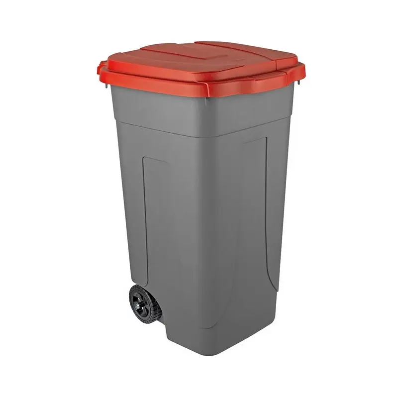 Two-wheeled 80 lt mobile waste bin for separate waste collection 100% recyclable PP available in 5 colors