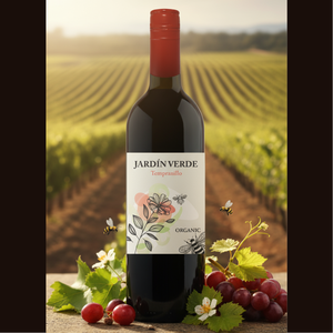 Jardin Verde Vino Tinto Seco 100% Tempranillo Orgánico 125-13.5% Vol. Alcohol 0.75L De España - Product Image 5