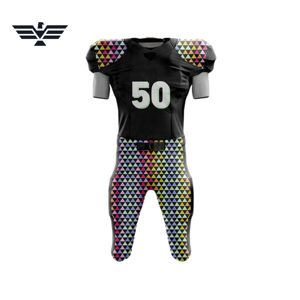 Conjunto de uniforme de fútbol americano personalizado 100% poliéster transpirable manga corta sublimación impresa color personalizado y logotipo - Product Image 2