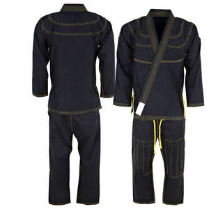 Venta caliente Elite Black BJJ Gi Kimono uniforme para hombres 100% algodón Jiu Jitsu Kimono Premium Durable traje de entrenamiento de artes marciales - Product Image 2