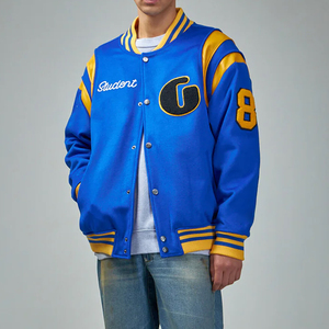 Chaqueta Varsity de Invierno para Hombre, Venta al Por Mayor, Marca Privada, 100% Lana/Cuero, Secado Rápido, Cuello Alto, Cierre con Botones de Cuerno - Product Image 6