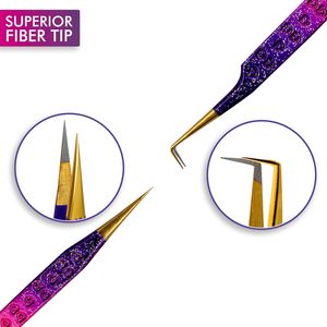 Pince à épiler de Noël pour ventilateur de cils d'extension de cils avec volume à pointe lisse en acier inoxydable en forme de coeur et pince à épiler d'isolation - Product Image 5