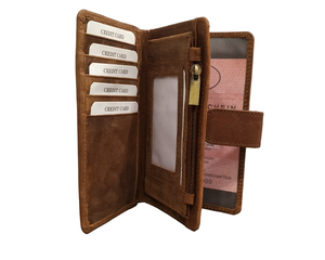 Portefeuille en cuir Crazy Horse vintage personnalisable et élégant unisexe avec fermeture magnétique personnalisée Carte de crédit faite à la main - Product Image 1