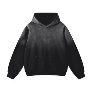 Sudadera con capucha vintage unisex con lavado ácido personalizada 100% algodón diseño de peso pesado de gran tamaño con bolsillo de cuello con capucha para invierno - Product Image 1