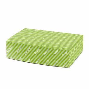 Boîte rigide personnalisée avec fermeture frontale, en carton ondulé E-Flute recyclé, pelliculage brillant et gaufrage, 35x22x9 cm - Product Image 1