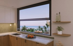Modern Aluminum Alloy Sliding Window with Vertical Opening and <b>Folding</b> <b>Screen</b> for Living Room Insect Control - Product Image 3
