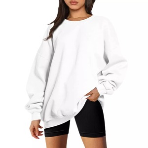 Hacer Logotipo de personalización Color Tamaño Estilo Hombro caído Jersey de gran tamaño Sudaderas con capucha para mujer Invierno 100% Algodón - Product Image 5
