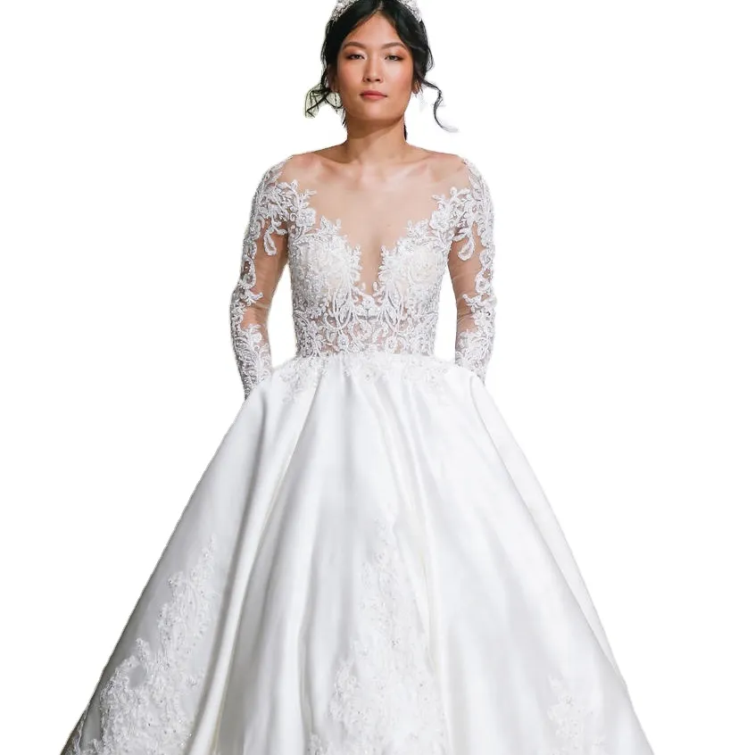 2023 Ladies Off Shoulder Wedding Dress Luxury Women Puffy Gown Bandage Wholesale Wedding Dress