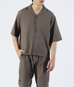 เสื้อเชิ้ตลายสก็อตคอเสื้อเปิดลงและกระเป๋าแขนสั้นผ้านุ่มมาใหม่เสื้อทรงพอดีตัวปกติ - Product Image 6