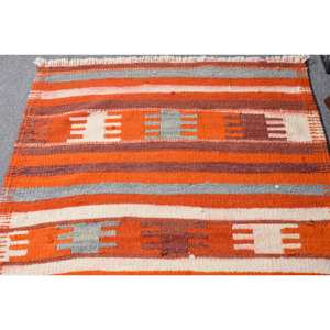 Alibaba Exclusive Vintage Turkish Kilim Wool Alfombra de área grande 31X94 FT Orange Patchwork Design Latex para pasillo-¡Impresionante! - Product Image 3