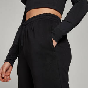 Logo personnalisé noir femmes confort léger jambe droite Joggers éponge polaire doux au toucher femmes pantalons de survêtement femmes pantalons et pantalons - Product Image 4