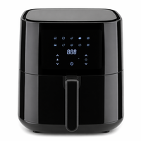 Friteuse à air de grande capacité 6L, friteuse électrique multifonctionnelle pour la maison, 1200W, commande tactile, corps en plastique, appareil de cuisson sans huile