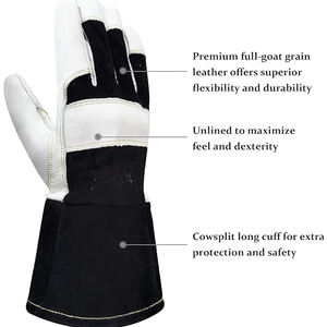 Guantes de aparejo de cuero de cabra duraderos Guantes de trabajo personalizados al por mayor Guantes DE SEGURIDAD impresos con logotipo OEM ODM POR INDUSTRIAS INCREÍBLES - Product Image 2