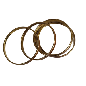 Bracelets minimalistes empilables en laiton doré poli ultra-brillant, durables, faits à la main, de forme irrégulière, technique émaillée - Product Image 1