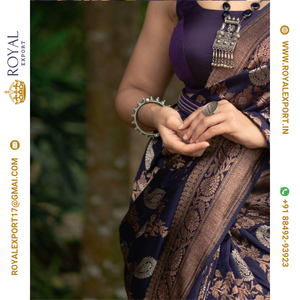 Nouvelle Collection de saris en soie Lichi Soft Design au tarif de gros par Royal Export Surat - Product Image 4