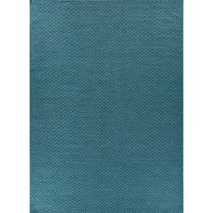 พรมขนสัตว์และใยวิสโคสสีน้ำเงินแบบทอเรียบ ลายเรขาคณิต รุ่น ADWV-13078 สำหรับใช้ในบ้าน - Product Image 1