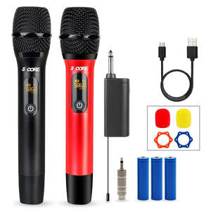 5Core <b>Wireless</b> <b>Microphone</b> Pair UHF Handheld Microfonos Inalambricos Cordless Mic - Product Image 1