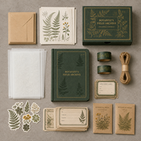 Kit de démarrage LABON pour journal botanique A5 personnalisé avec carnet à couverture rigide verte pour le bureau, l'école, le journalisation et les cadeaux de marque