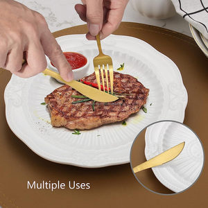 Ensemble de couverts en laiton or rose de 5 pièces couverts pour les fêtes Service de vaisselle en acier miroir à bas prix à des coûts raisonnables - Product Image 4