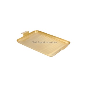 White Coated Metal Serving <b>Tray</b> With <b>Silver</b> Handles Rectangle <b>Tray</b> for Home & Hotels <b>Drinks</b> & Snacks Serving <b>Trays</b> - Product Image 5