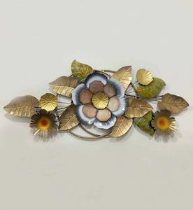 Arte de pared de Metal artesanal, hoja pequeña Floral atractiva de latón Ak - Product Image 5