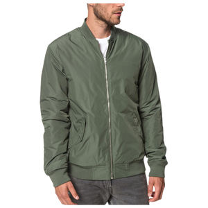 แจ็กเก็ตบอมเบอร์สีทึบกันลมไซส์ใหญ่สำหรับผู้ชายเสื้อแจ็กเก็ทลำลอง - Product Image 1