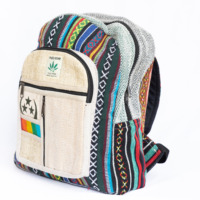 Sac à dos élégant et léger en tissu de chanvre avec doublure en coton biologique, ceinture à coussin d'air, fabriqué à la main au Népal, capacité de 16 L, idéal pour l'université