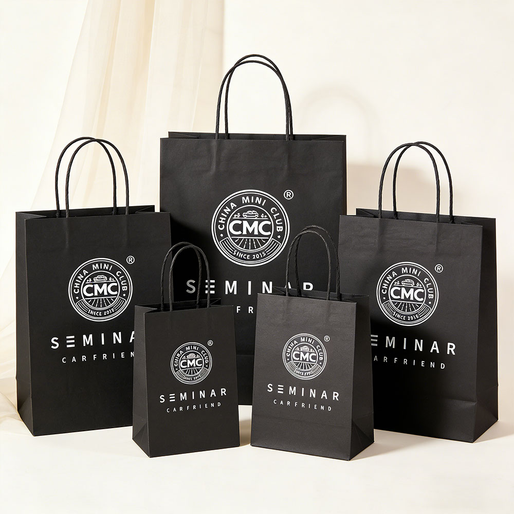 Personalize Custom Size Food Grade Kraft Paper Bag Recycled Brown Black Shopping Paper Bag With Logo Printed Kraft Paper Bag