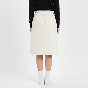 Falda Casual Corta para Mujer, Color Caqui, Cintura Elástica, Corte en A - Product Image 6