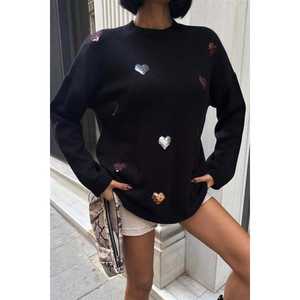 Pull en tricot à motif cœur style décontracté Molly - 1339 - Product Image 1