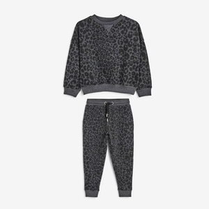 Chándal con logotipo personalizado con estampado de animales, venta al por mayor, chándal deportivo para niños, sudadera y pantalones de chándal informales para niñas, ropa informal - Product Image 3