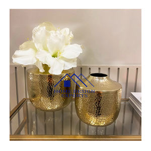 Golden Table <b>Vase</b> Metal Living Room Wholesale Lowest Price Aluminium Antique <b>Gold</b> and Silver Pottery Flower <b>Vases</b> Best Seller - Product Image 1