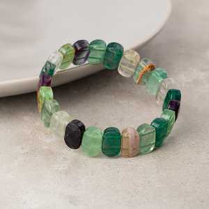 Bracciale in Fluorite Verde Naturale con Taglio Largo - Product Image 2