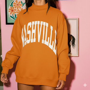 Sudadera con Cuello Alto y Estampado de Letras Personalizado para Mujer, Talla Grande, Felpa, Invierno, Casual, Nueva Colección - Product Image 3