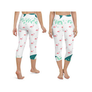 Capri Pantalon de fitness taille moyenne écologique pour femme Leggings d'entraînement de gymnastique en soie hautement personnalisables Impression numérique OEM Yoga - Product Image 1