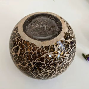 Porte-bougie unique en verre mosaïque, design turc, cadeau Diwali, porte-bougie chauffe-plat, porte-bougie votif - Product Image 1