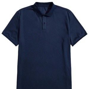 T-shirt OEM pour homme de haute qualité, couleurs unies, avec bordure contrastante, en tissu tricoté personnalisé, manches courtes, boutons décoratifs, été - Product Image 1