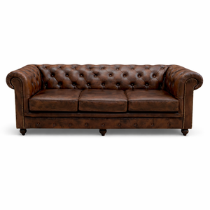 Chesterfield <b>Sofa</b> Set Buffalo Leather AKKU ART EXPORTS | 1 Seater Vintage <b>Hotel</b> Furniture | Handmade British Style Luxury Wood - Product Image 1