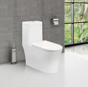 Inodoro de cerámica de doble descarga de estilo europeo moderno, inodoro montado en el suelo, inodoro con material de porcelana P-Trap - Product Image 2