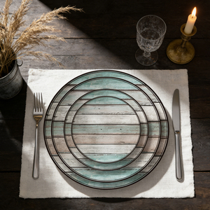 Assiette de 12 pouces d'un service de <span class=keywords><strong>table</strong></span> contemporain, motif de vieille <span class=keywords><strong>planche</strong></span> de <span class=keywords><strong>bois</strong></span>, comprend une assiette de <span class=keywords><strong>table</strong></span> et une tasse en porcelaine osseuse - Product Image 1