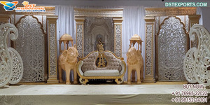Royal Antique Rajwada Tamil Wedding Stage Decor Configuración de tema de hierro portátil para recepción y eventos - Product Image 5