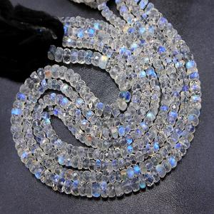 พลอยมูนสโตนสีรุ้งแบบเหลี่ยมเพชรพลอยสีฟ้าไฟสีรุ้งประดับอัญมณี - Product Image 1