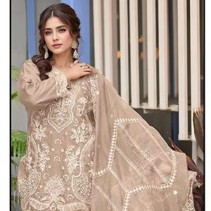 Lujosa Organza de invierno Shalwar Kameez Ropa india y pakistaní Vestido de algodón importado Traje XL XXL Tallas Número de modelo Fancy - Product Image 1