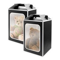 Sac pliable écologique noir grande capacité, dégradable, avec étiquette personnalisée, spécial pour gâteaux du Nouvel An, fleurs et jouets en peluche