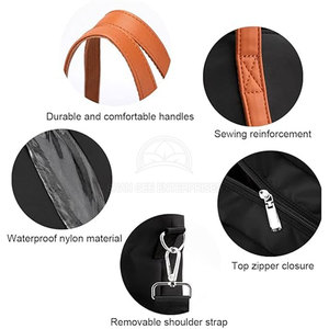 Sacs fourre-tout à logo personnalisé motif rayé tissé toile de coton avec fermeture éclair réutilisable marque privée dernier cadeau de shopping - Product Image 5