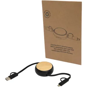 Câble rétractable 5-en-1, gadget USB promotionnel durable, Chechia, gadgets écologiques - Product Image 2