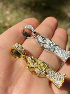 Argent Sterling 925 Faucheuse Santa Muerte Glacé Bijoux Personnalisés Autre Pendentif Diamant - Product Image 3