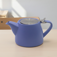 Théière en céramique de qualité supérieure 3460122-0.5, pot à infuser réutilisable 550ML, revêtement émaillé, design mignon pour le service quotidien du thé