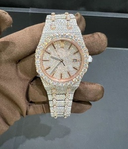 VVS1 Moissanite or rose diamant montre mécanique automatique 20m boîtier en acier inoxydable résistant à l'eau cadran en verre fenêtre unisexe - Product Image 1