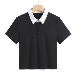Nuevos polos lisos de verano 100%, polos de algodón para mujer, camisa transpirable de manga corta para mujer - Product Image 1